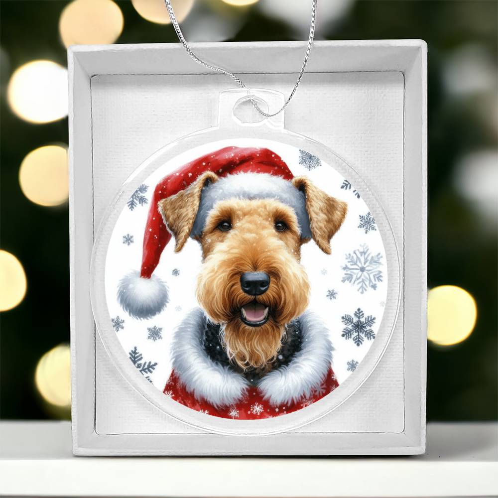 Christmas Dog - Airedale Terrier - Acrylic Ornament