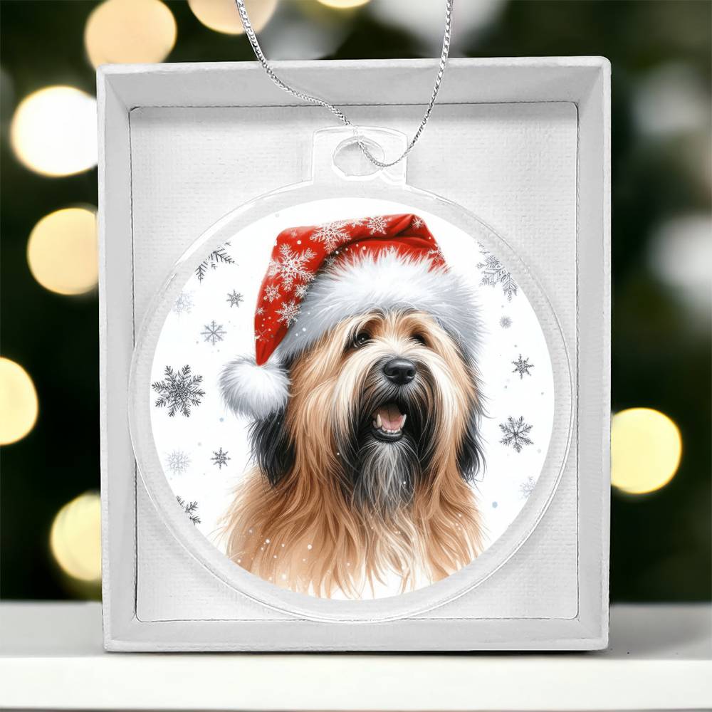 Christmas Dog - Briard - Acrylic Ornament