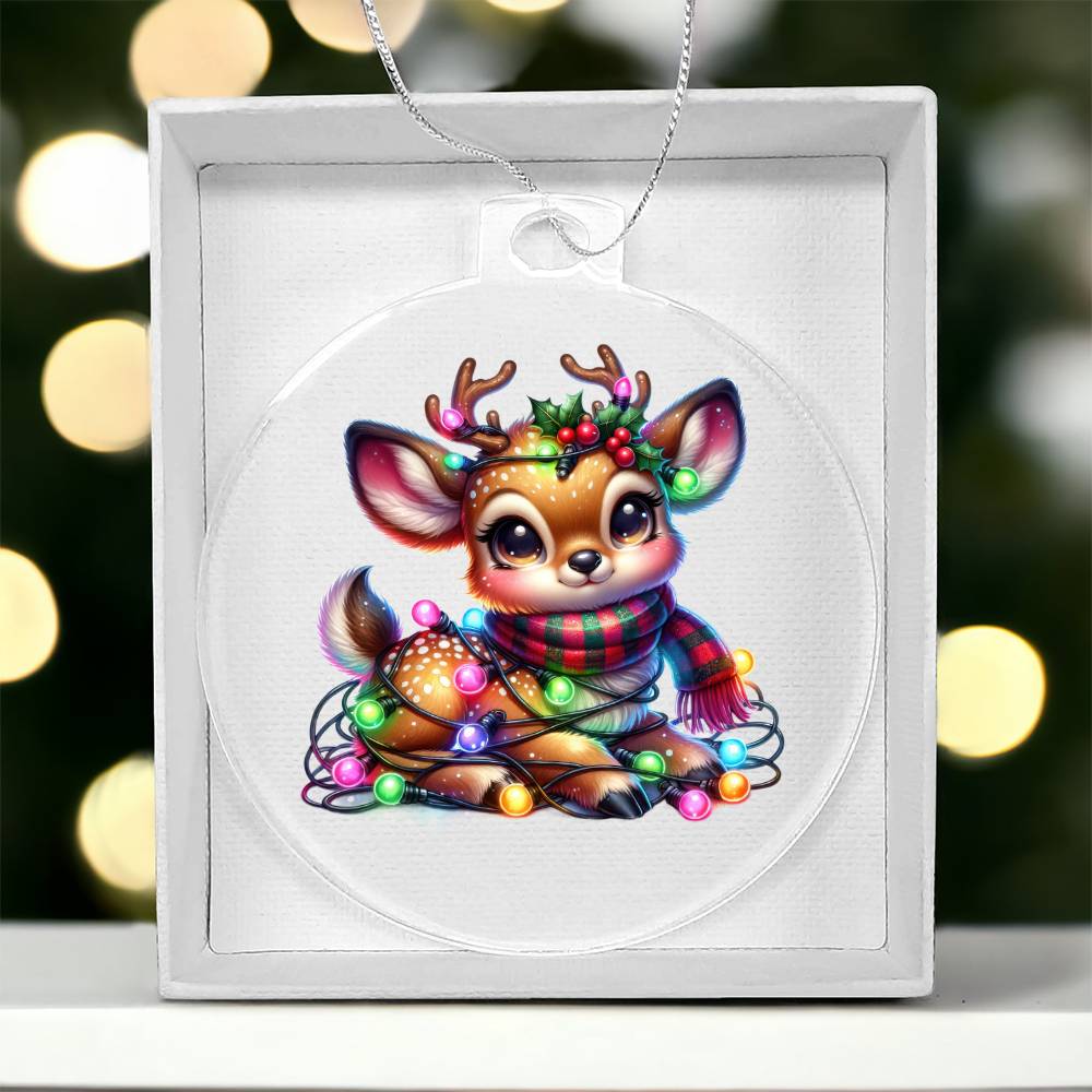 Cute Christmas Reindeer 027 - Acrylic Ornament