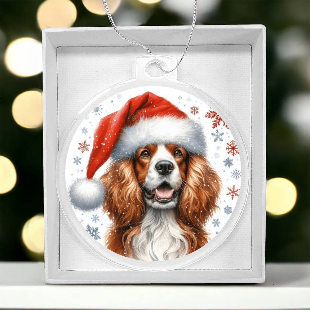 Christmas Dog - Welsh Springer Spaniel - Acrylic Ornament