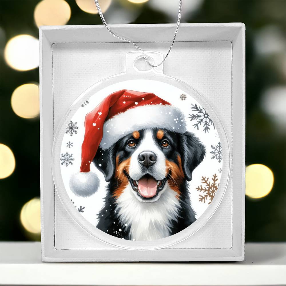 Christmas Dog - Entlebucher Mountain - Acrylic Ornament