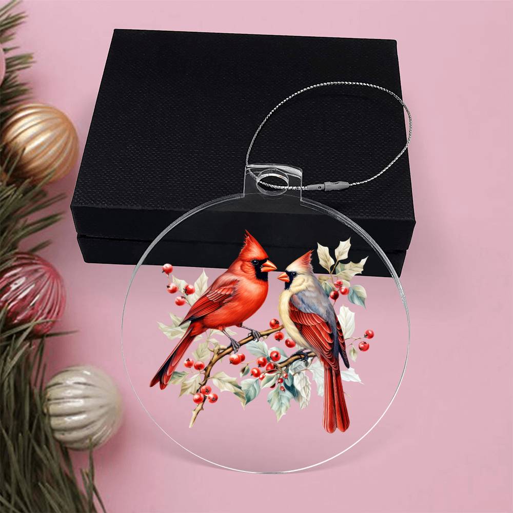 Christmas Cardinal 014 - Acrylic Ornament