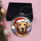 Dog Stained Glass Christmas Design 003 - Acrylic Ornament