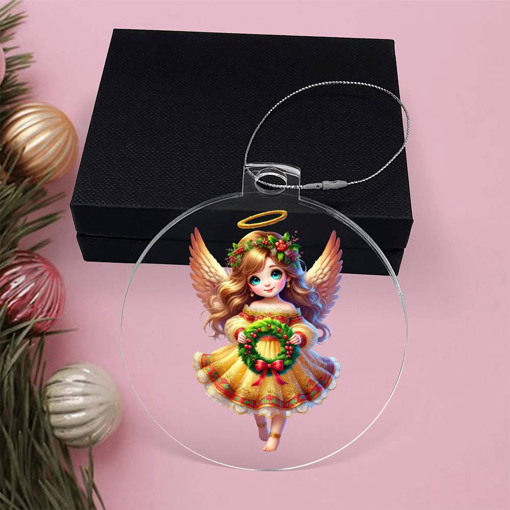 Cute Christmas Angel 001 - Acrylic Ornament
