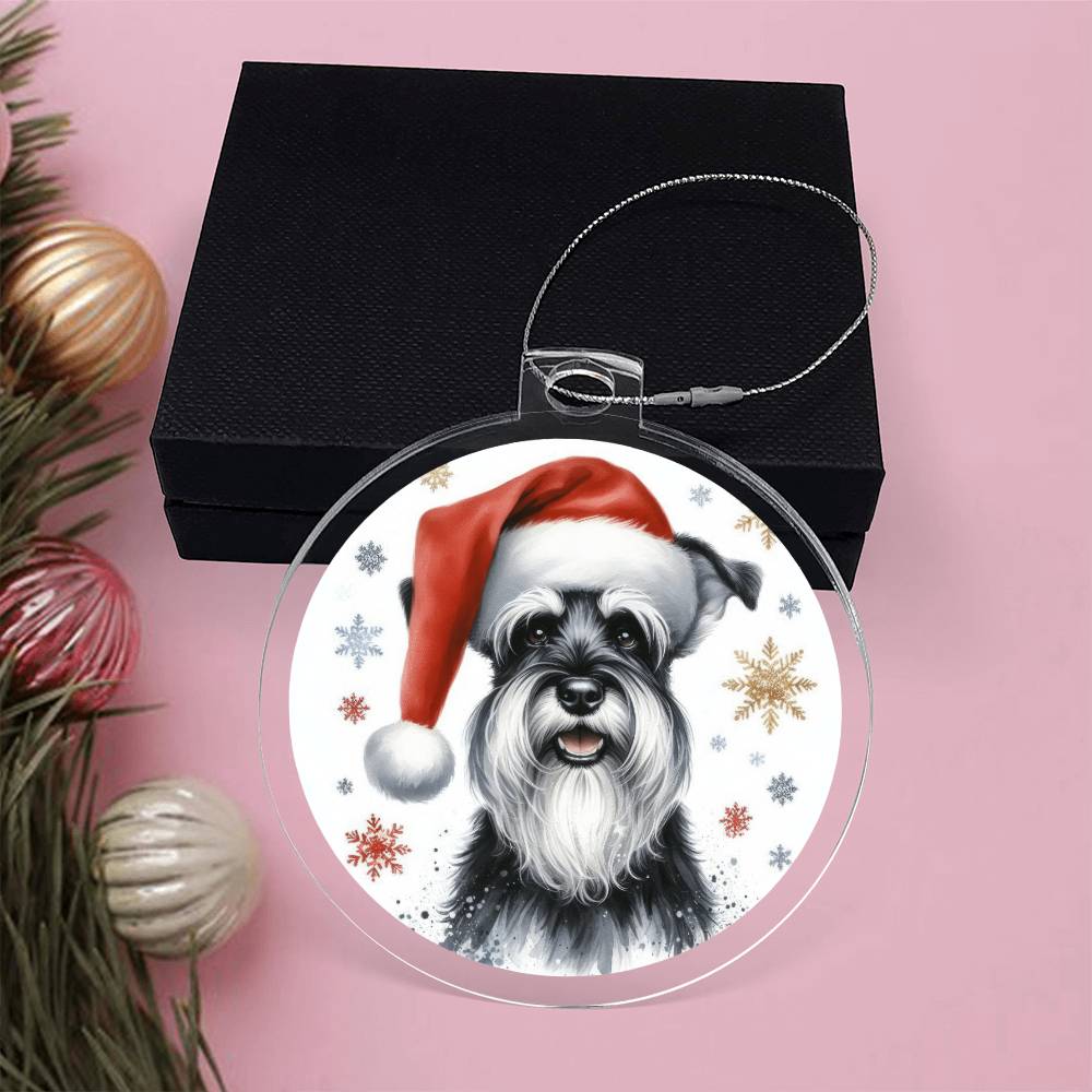 Christmas Dog - Standard Schnauzer - Acrylic Ornament