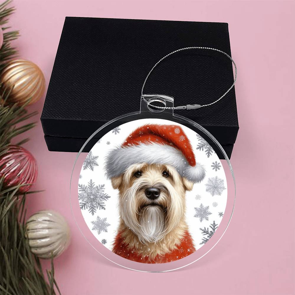Christmas Dog - Soft Coated Wheaten Terrier - Acrylic Ornament