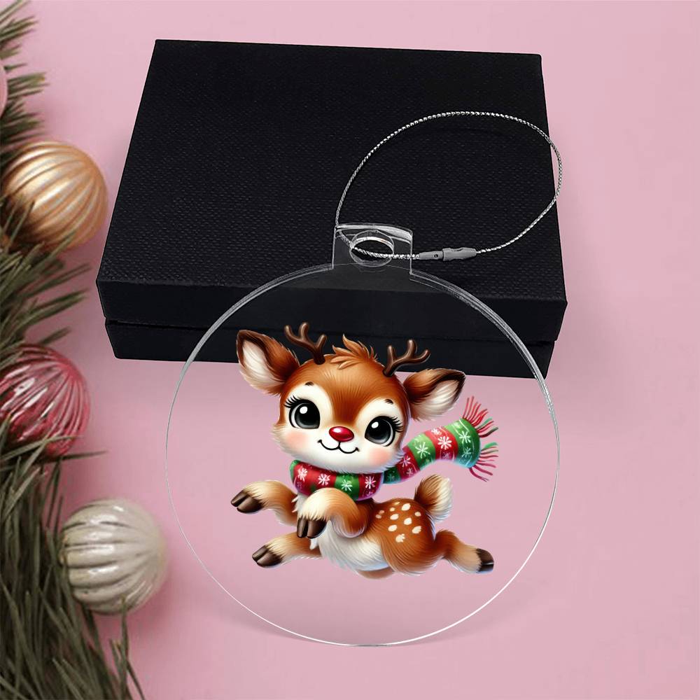Cute Christmas Reindeer 006 - Acrylic Ornament