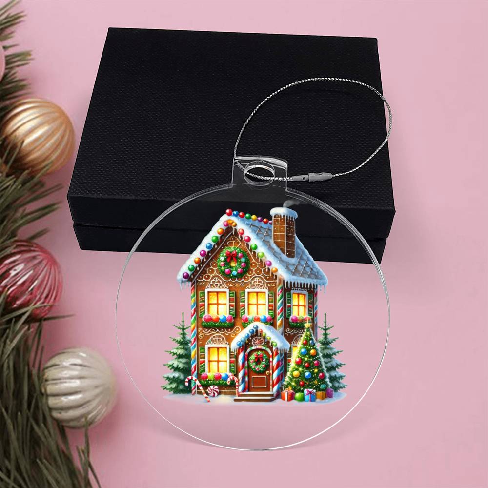 Christmas Gingerbread House 002 - Acrylic Ornament