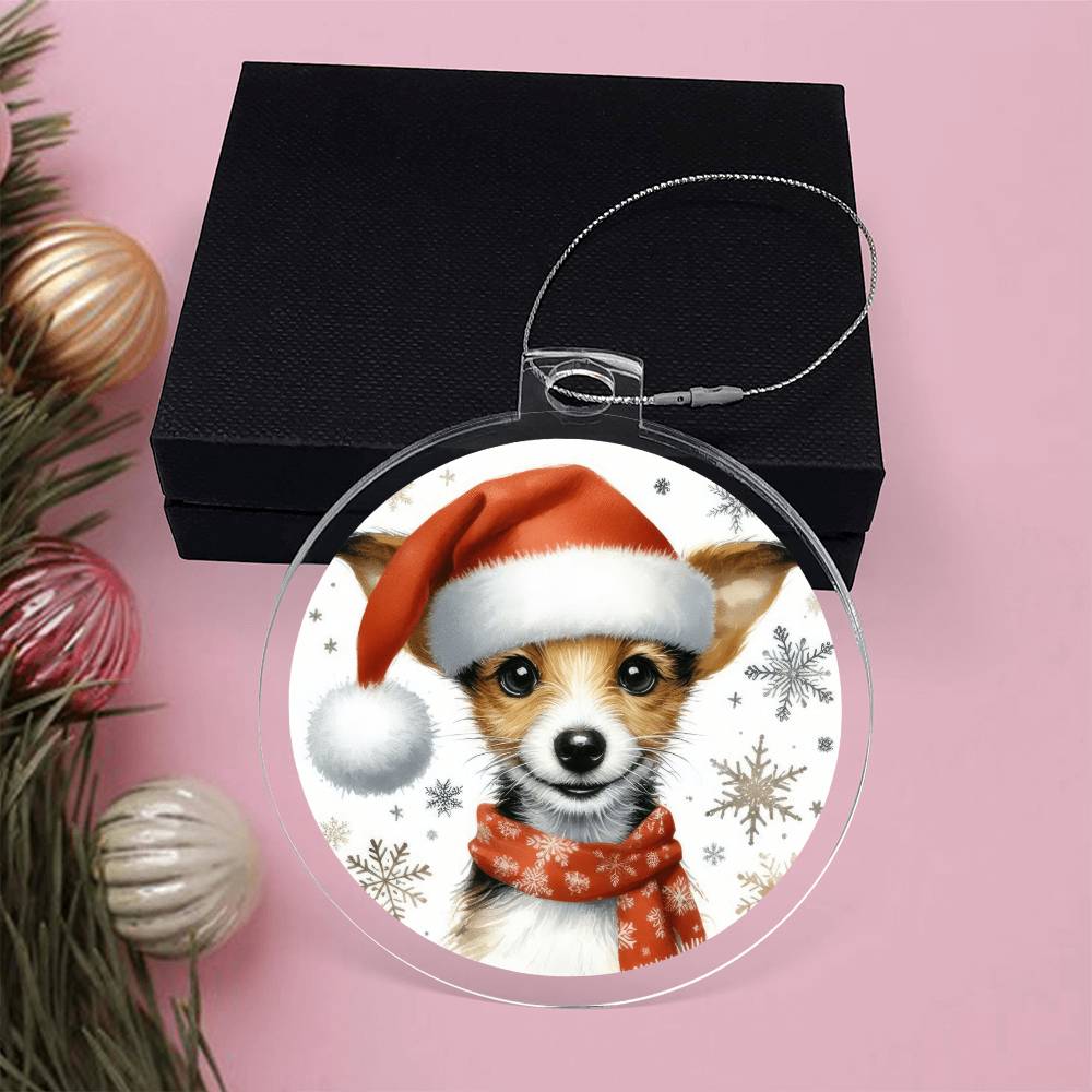Christmas Dog - Toy Fox Terrier - Acrylic Ornament