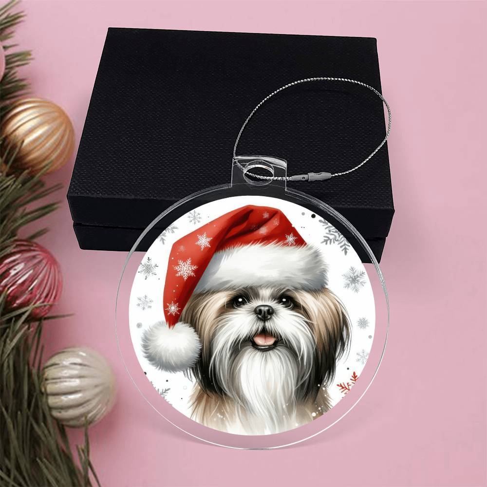Christmas Dog - Shih Tzu - Acrylic Ornament
