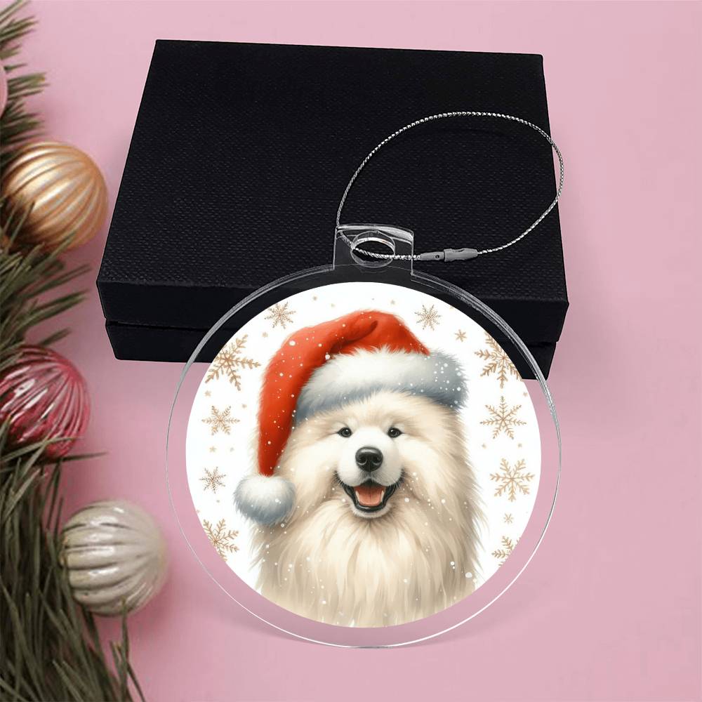 Christmas Dog - Samoyed - Acrylic Ornament