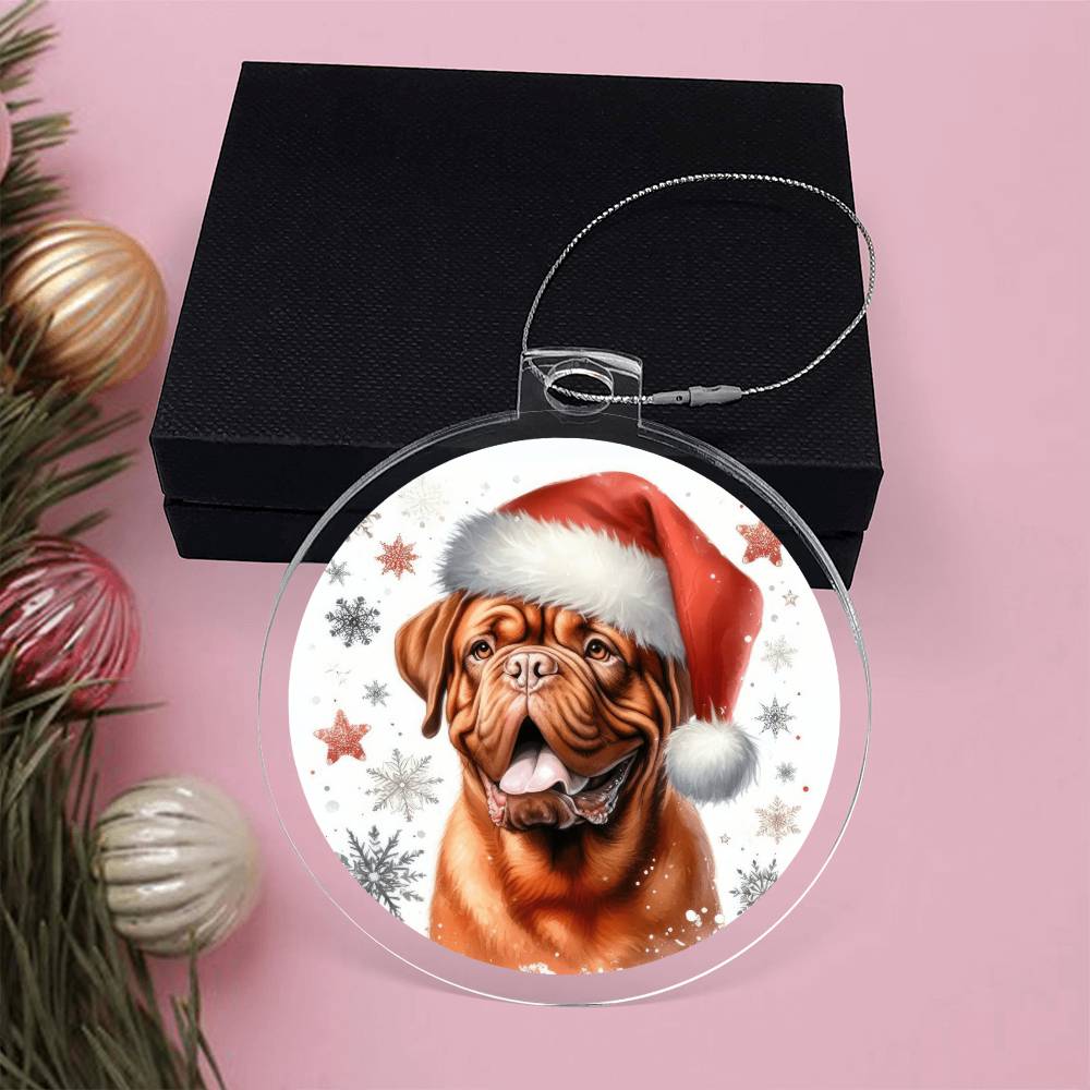 Christmas Dog - Dogue de Bordeaux - Acrylic Ornament