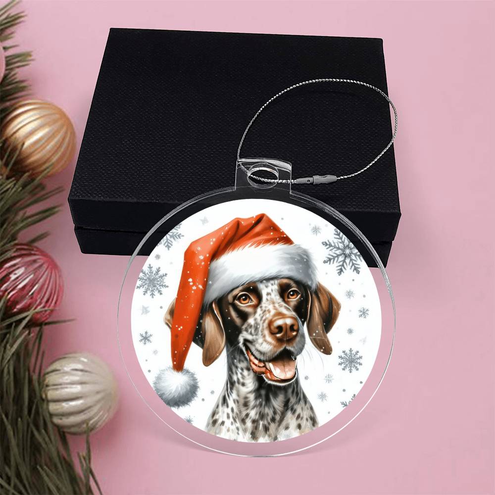 Christmas Dog - Pointer - Acrylic Ornament
