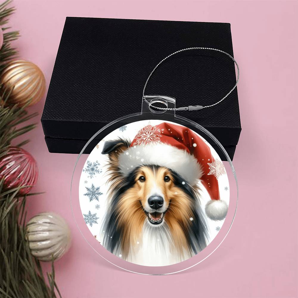 Christmas Dog - Collie - Acrylic Ornament