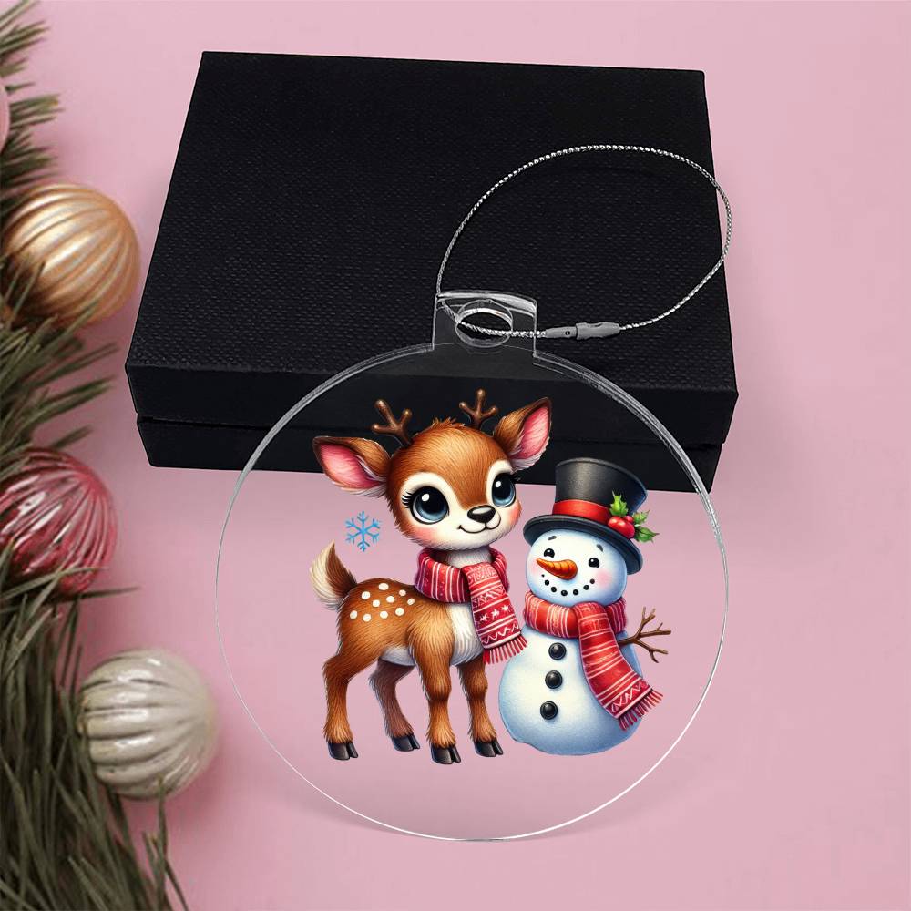 Cute Christmas Reindeer 021 - Acrylic Ornament