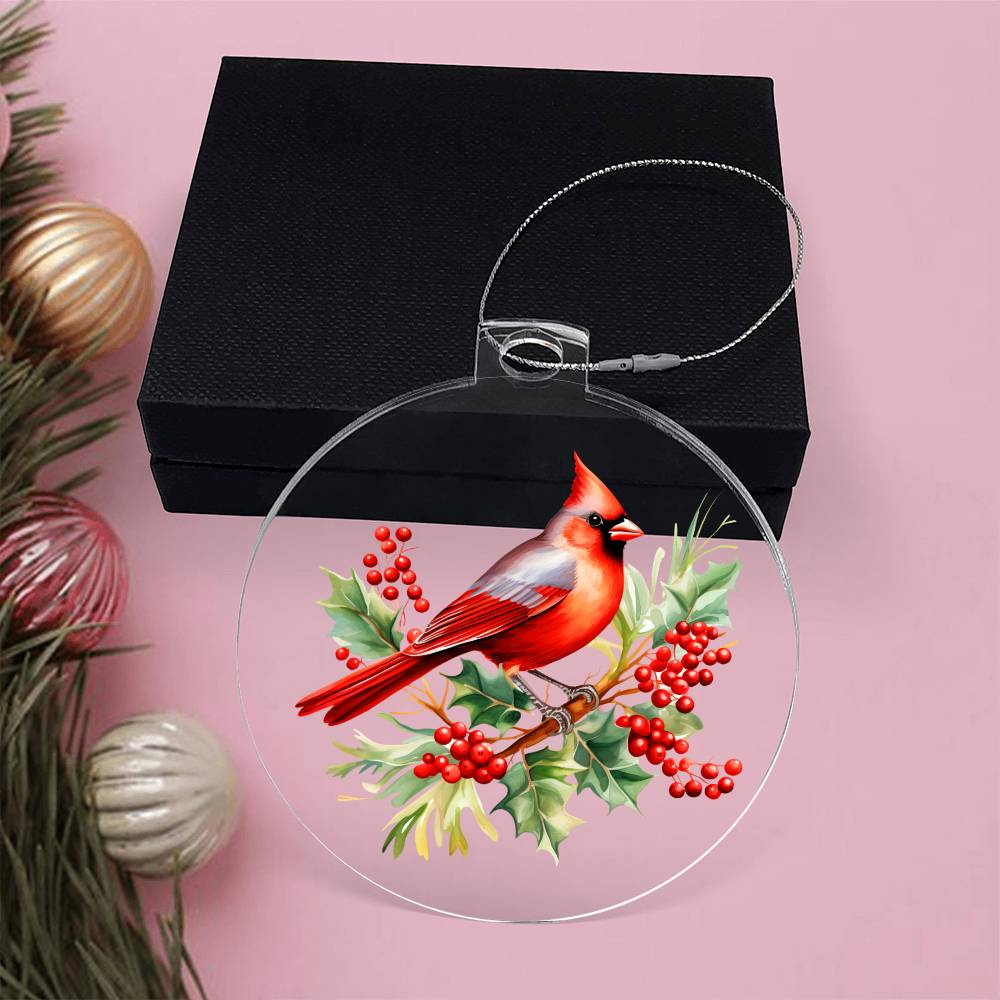 Christmas Cardinal 001 - Acrylic Ornament