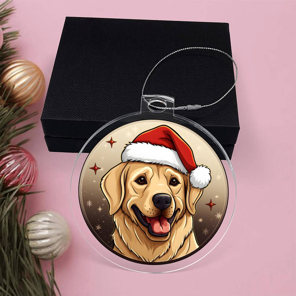 Dog Stained Glass Christmas Design 027 - Acrylic Ornament