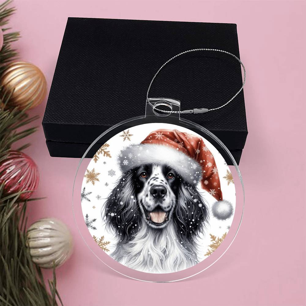 Christmas Dog - English Setter - Acrylic Ornament