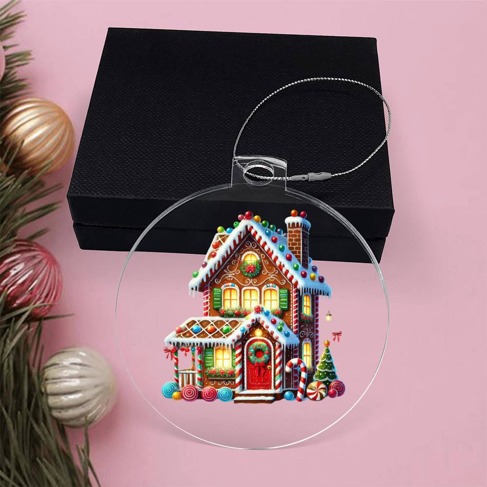 Christmas Gingerbread House 003 - Acrylic Ornament
