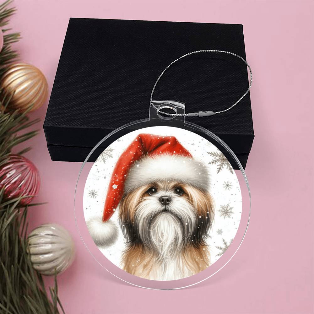 Christmas Dog - Lhasa Apso - Acrylic Ornament