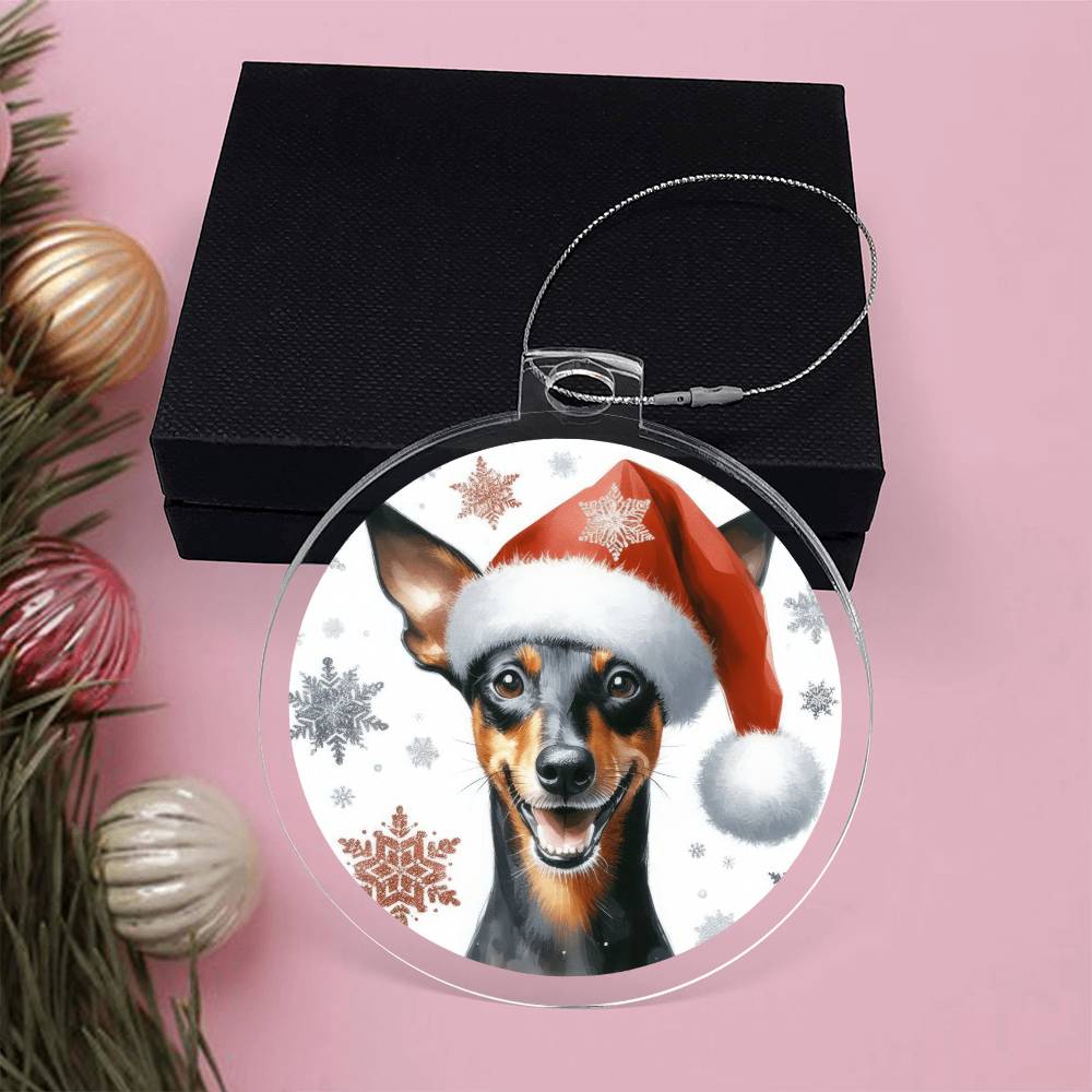 Christmas Dog - Manchester Terrier - Acrylic Ornament