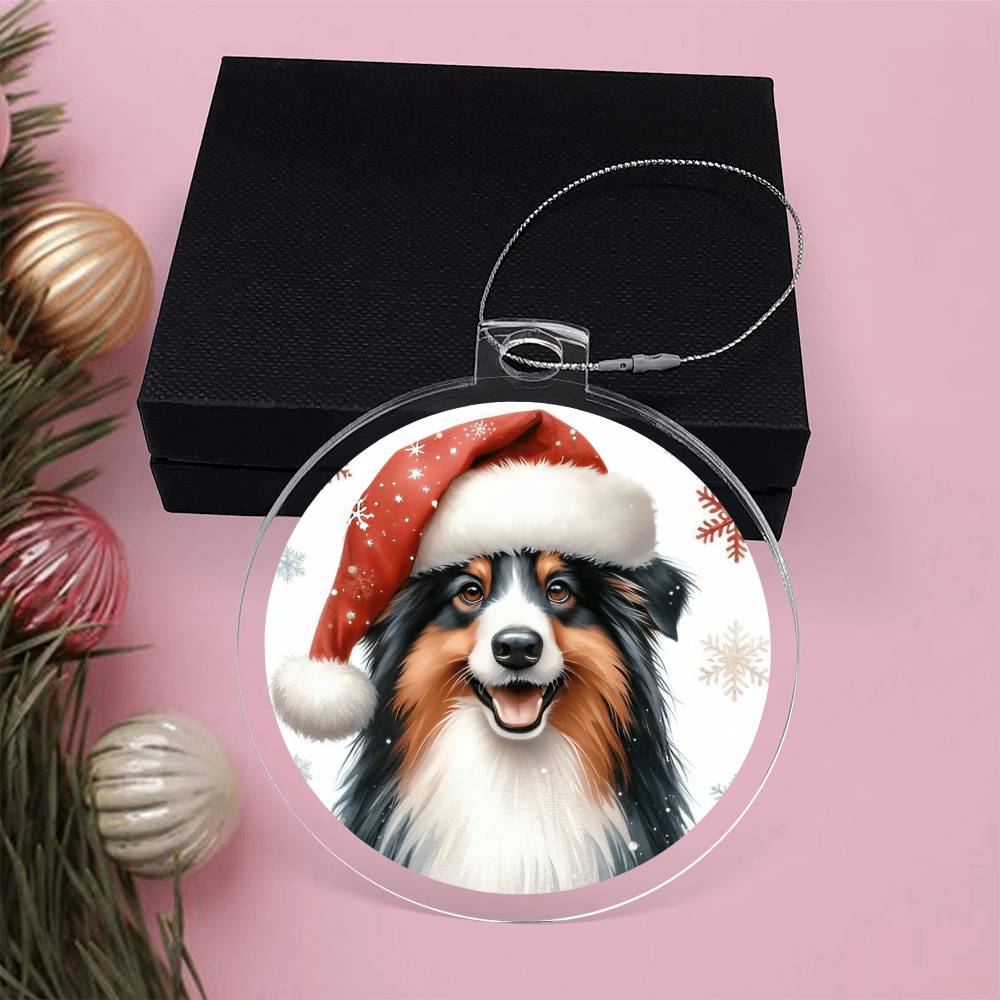 Christmas Dog - Miniature American Shepherd - Acrylic Ornament