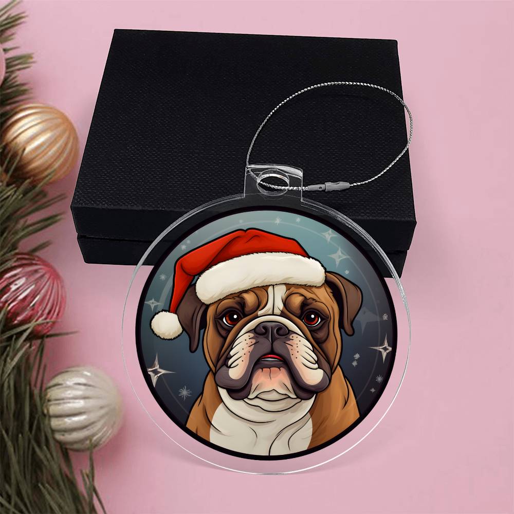Dog Stained Glass Christmas Design 031 - Acrylic Ornament