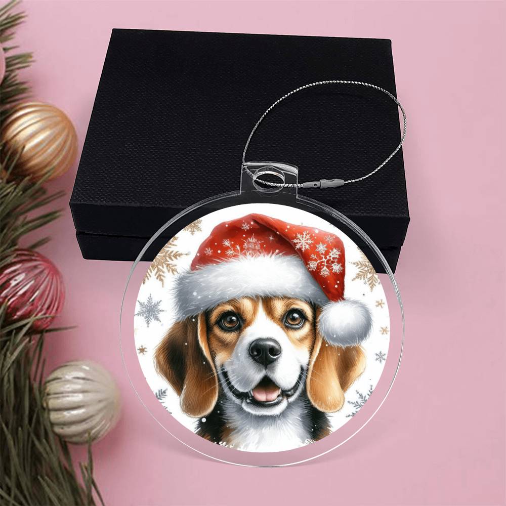 Christmas Dog - Beagle - Acrylic Ornament