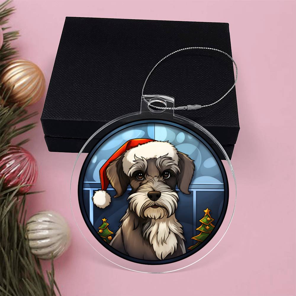 Dog Stained Glass Christmas Design 026 - Acrylic Ornament