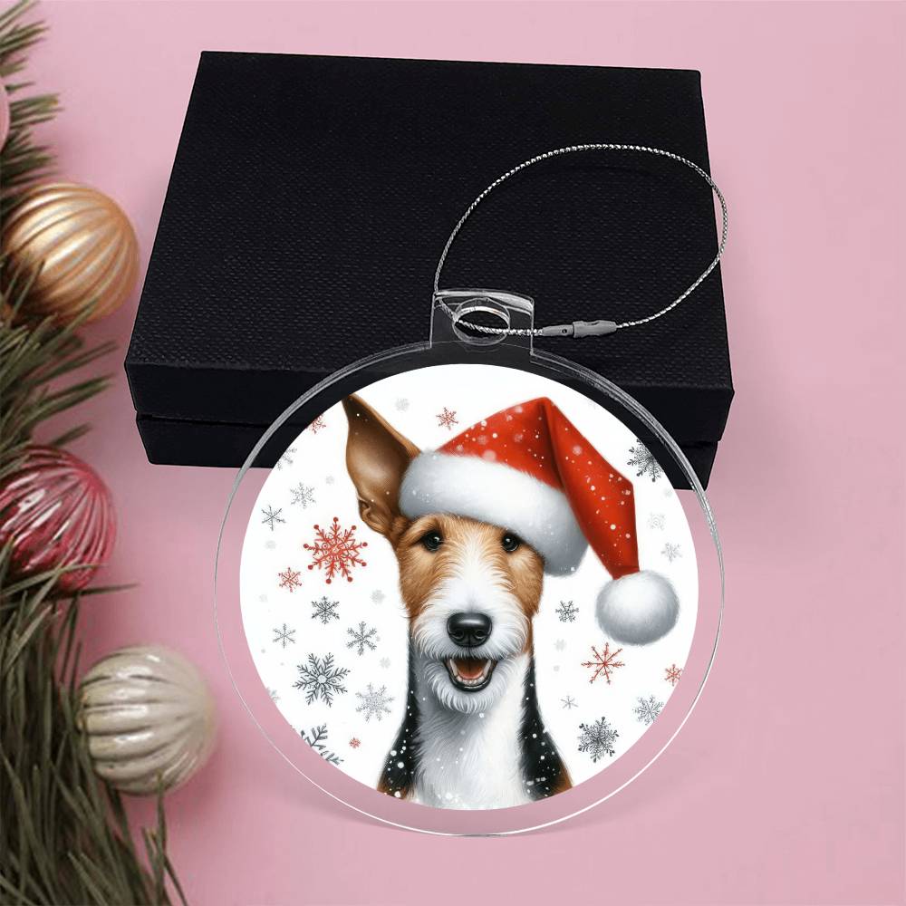 Christmas Dog - Smooth Fox Terrier - Acrylic Ornament