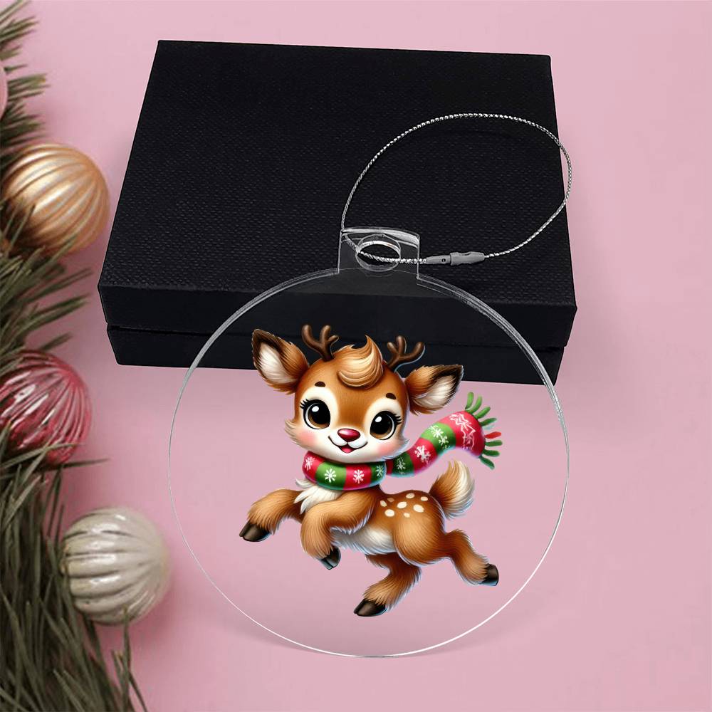 Cute Christmas Reindeer 004 - Acrylic Ornament
