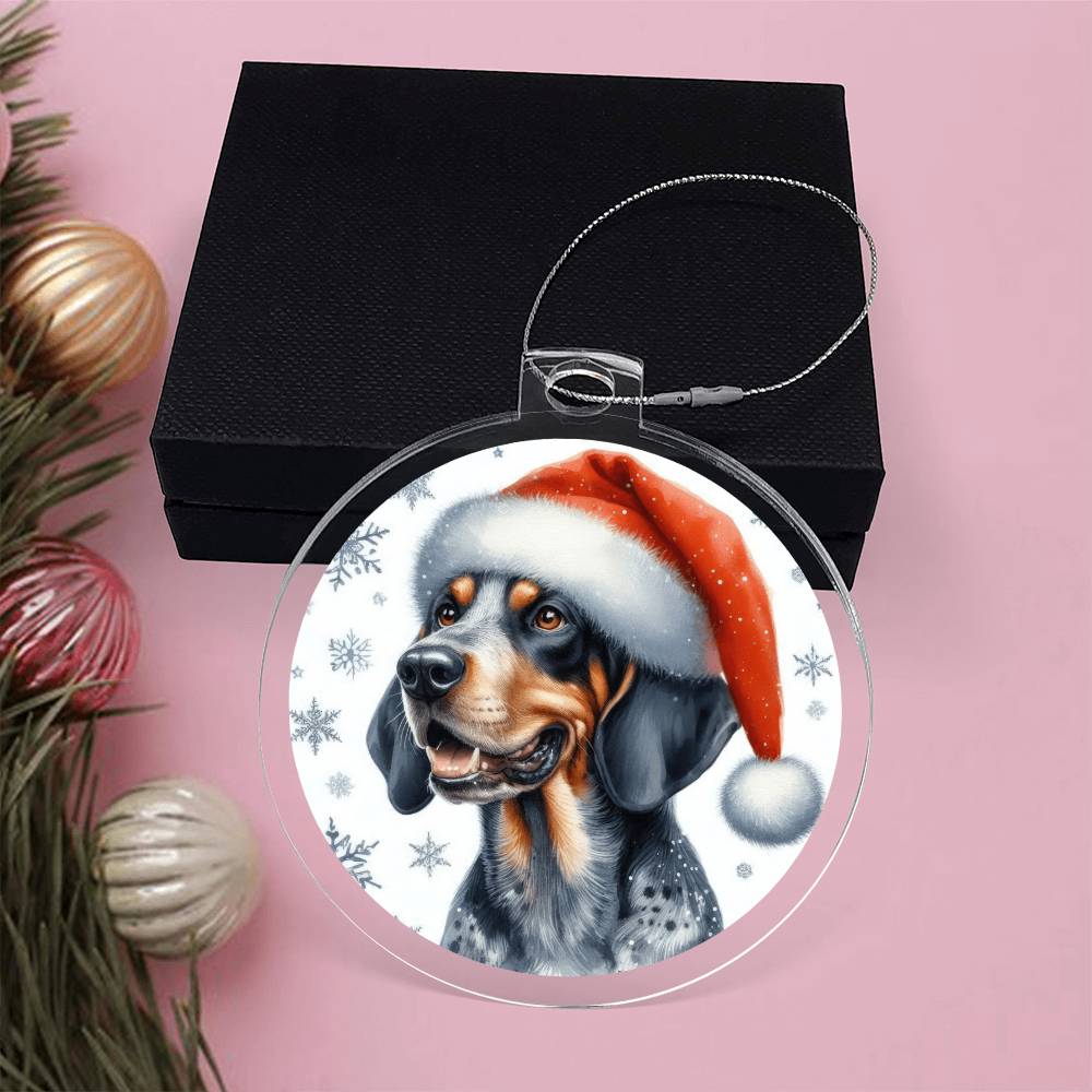 Christmas Dog - Bluetick Coonhound - Acrylic Ornament