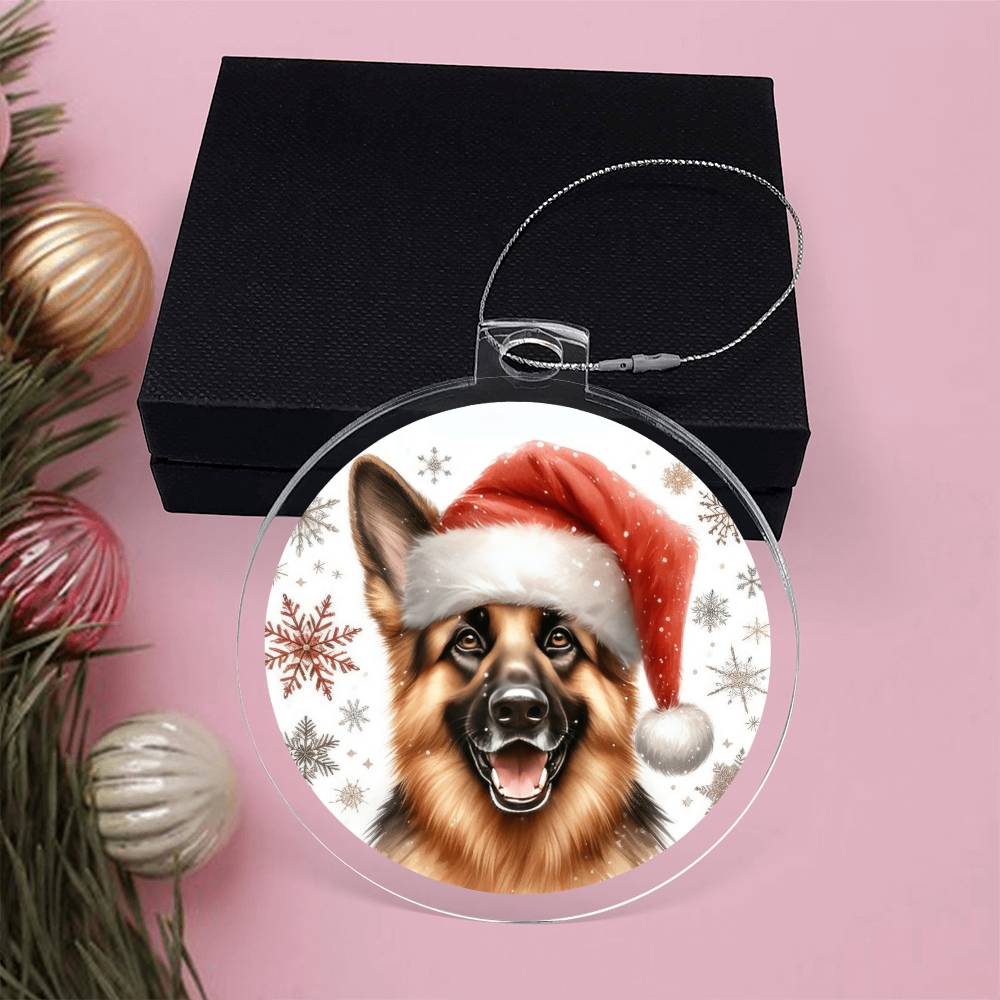 Christmas Dog - German Shepherd - Acrylic Ornament