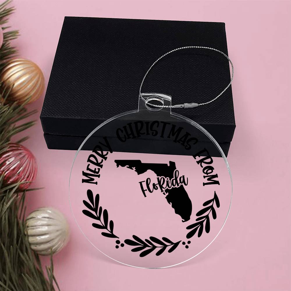 Merry Christmas From Florida - Acrylic Ornament