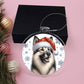 Christmas Dog - Norwegian Elkhound - Acrylic Ornament