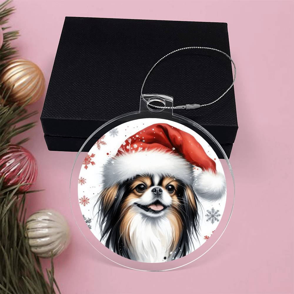 Christmas Dog - Japanese Chin - Acrylic Ornament