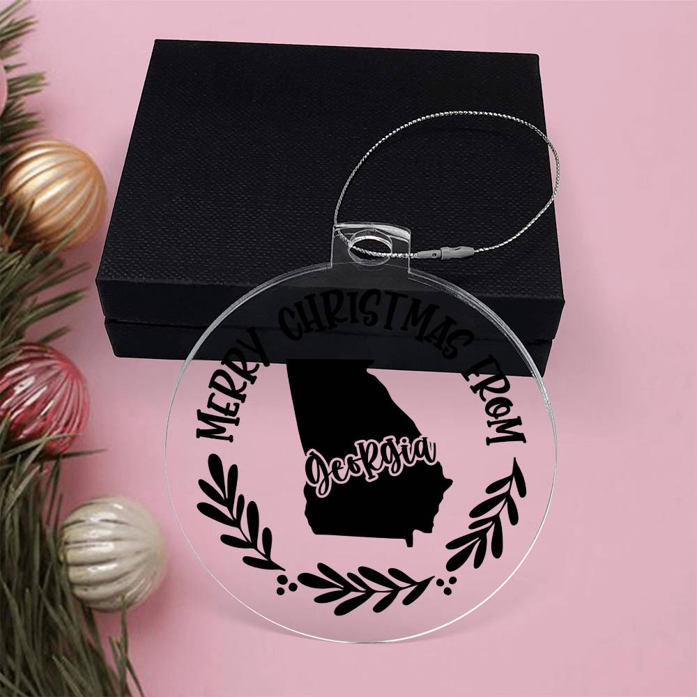 Merry Christmas From Georgia - Acrylic Ornament