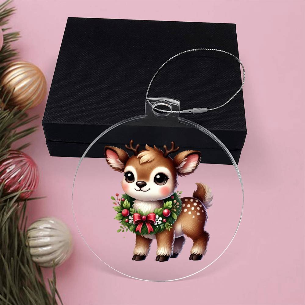 Cute Christmas Reindeer 018 - Acrylic Ornament