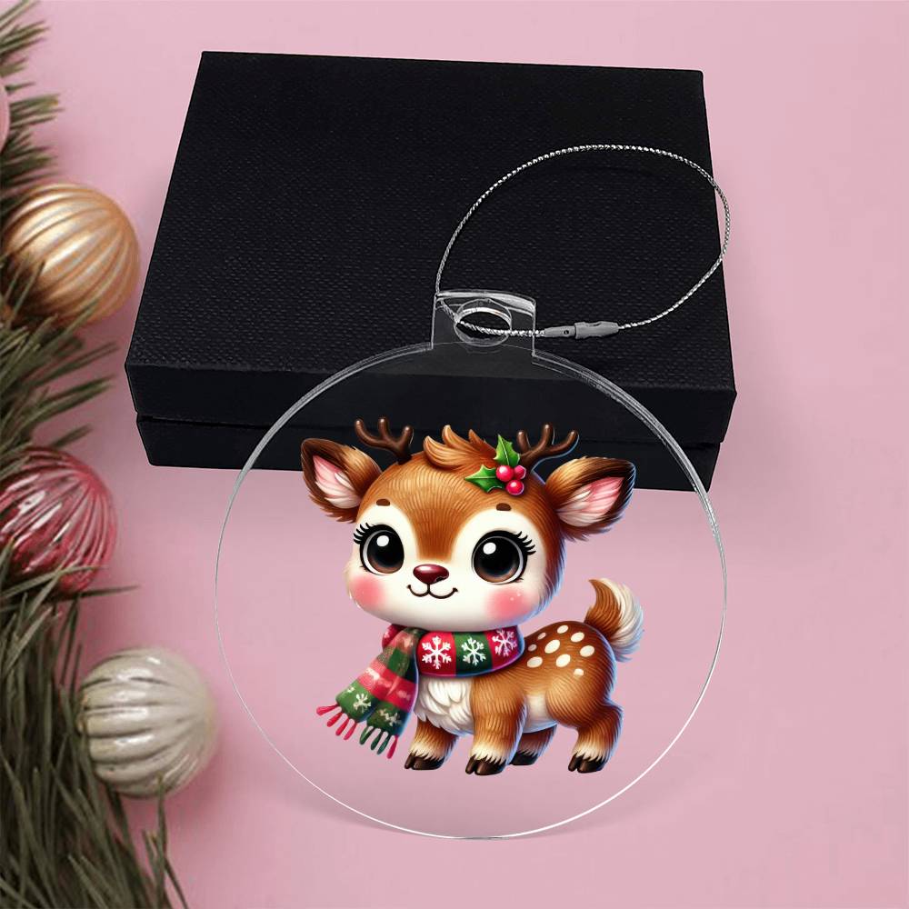 Cute Christmas Reindeer 015 - Acrylic Ornament