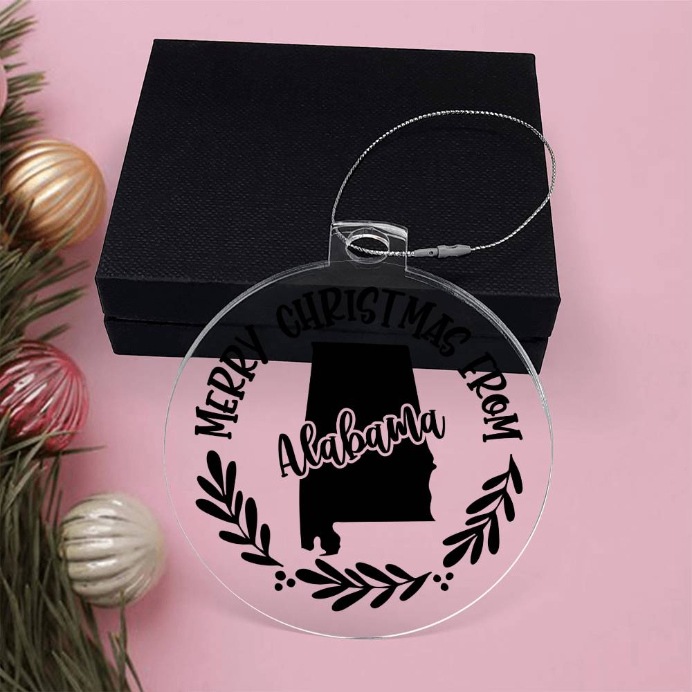 Merry Christmas From Alabama - Acrylic Ornament