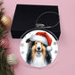 Christmas Dog - Bearded Collie - Acrylic Ornament