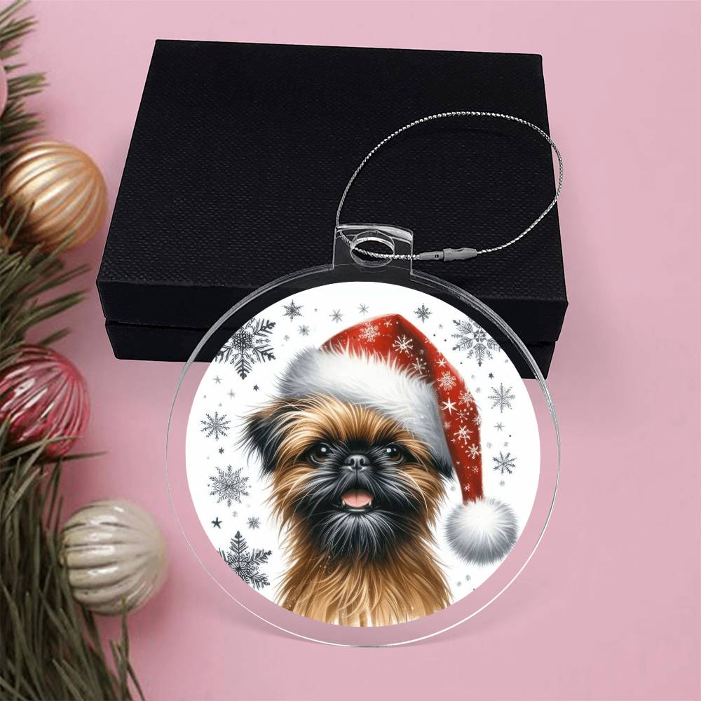 Christmas Dog - Brussels Griffon - Acrylic Ornament