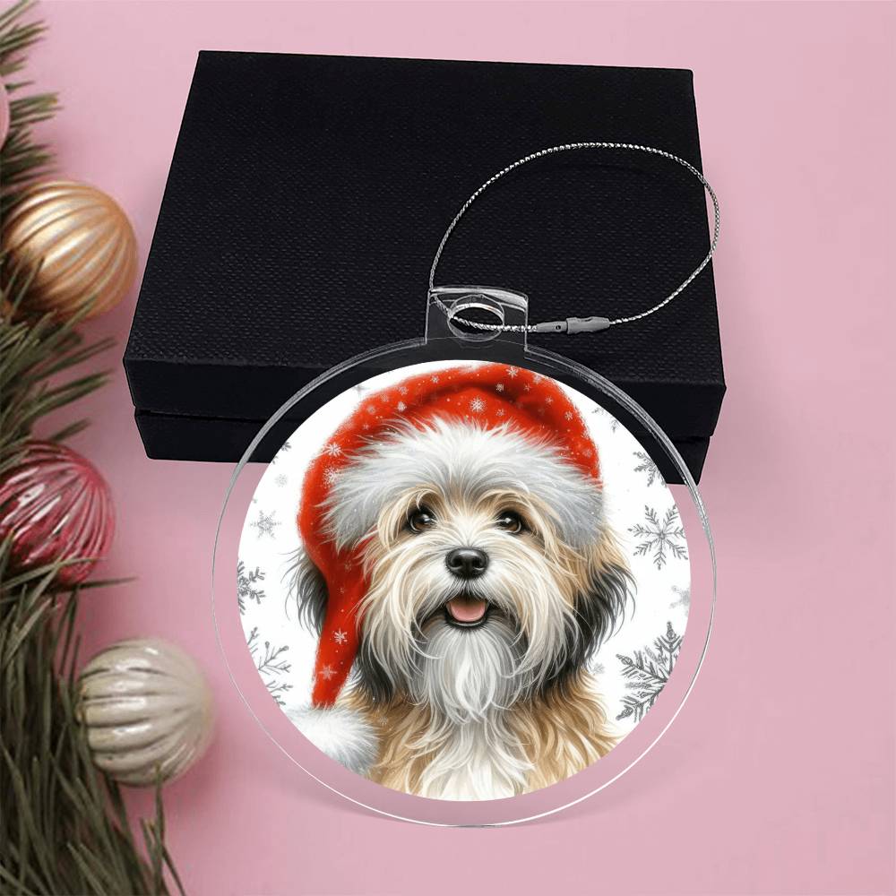 Christmas Dog - Dandie Dinmont Terrier - Acrylic Ornament