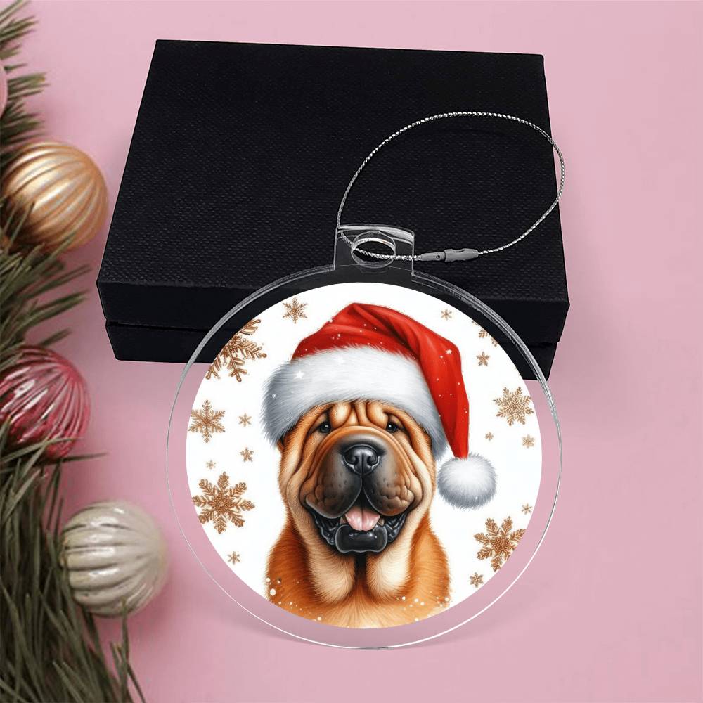 Christmas Dog - Shar-Pei - Acrylic Ornament