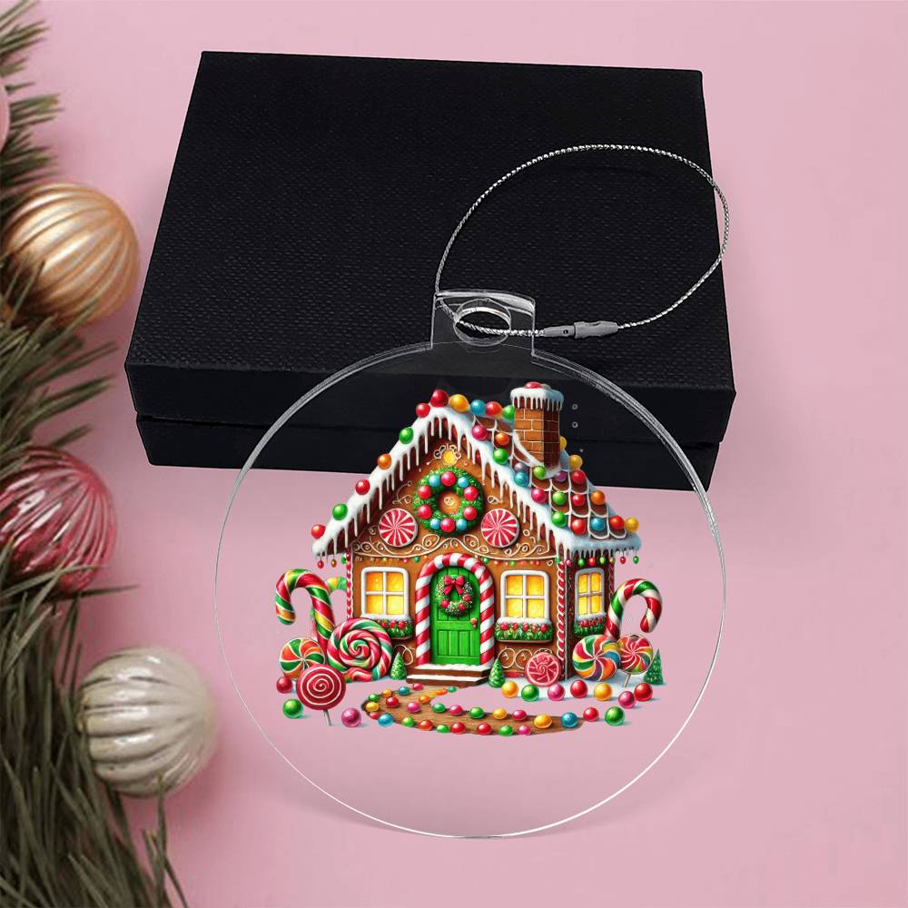 Christmas Gingerbread House 008 - Acrylic Ornament
