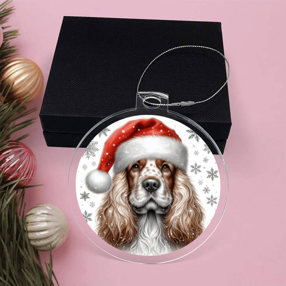 Christmas Dog - Clumber Spaniel - Acrylic Ornament