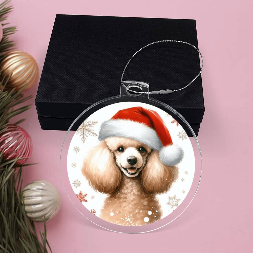Christmas Dog - Poodle - Acrylic Ornament