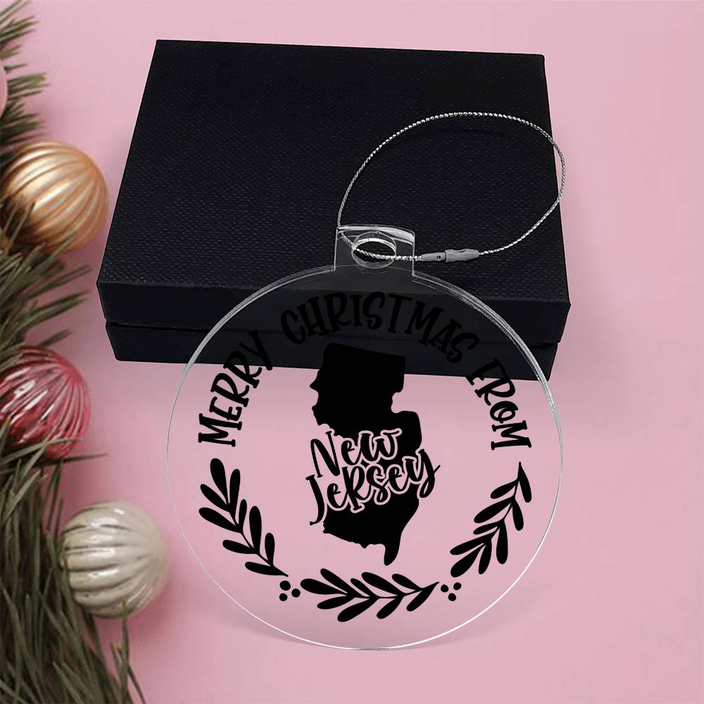 Merry Christmas From New Jersey - Acrylic Ornament