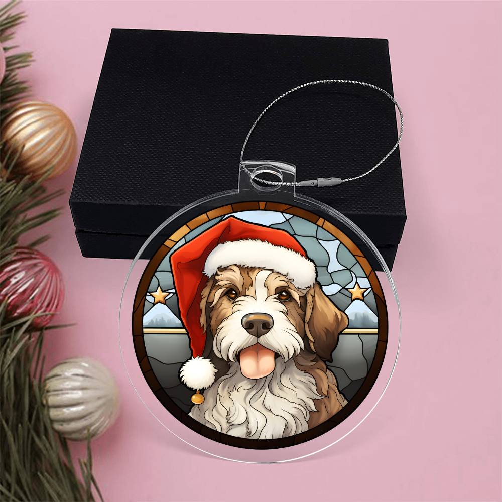 Dog Stained Glass Christmas Design 021 - Acrylic Ornament