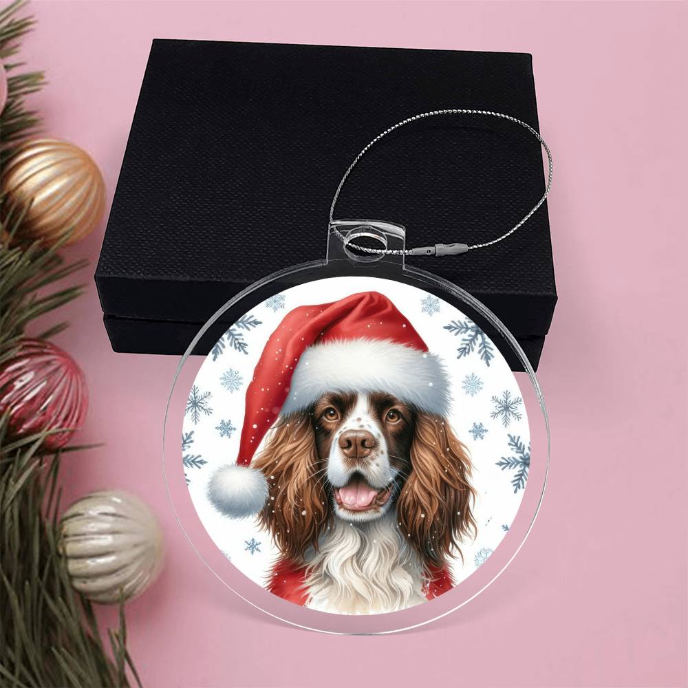 Christmas Dog - English Springer Spaniel - Acrylic Ornament